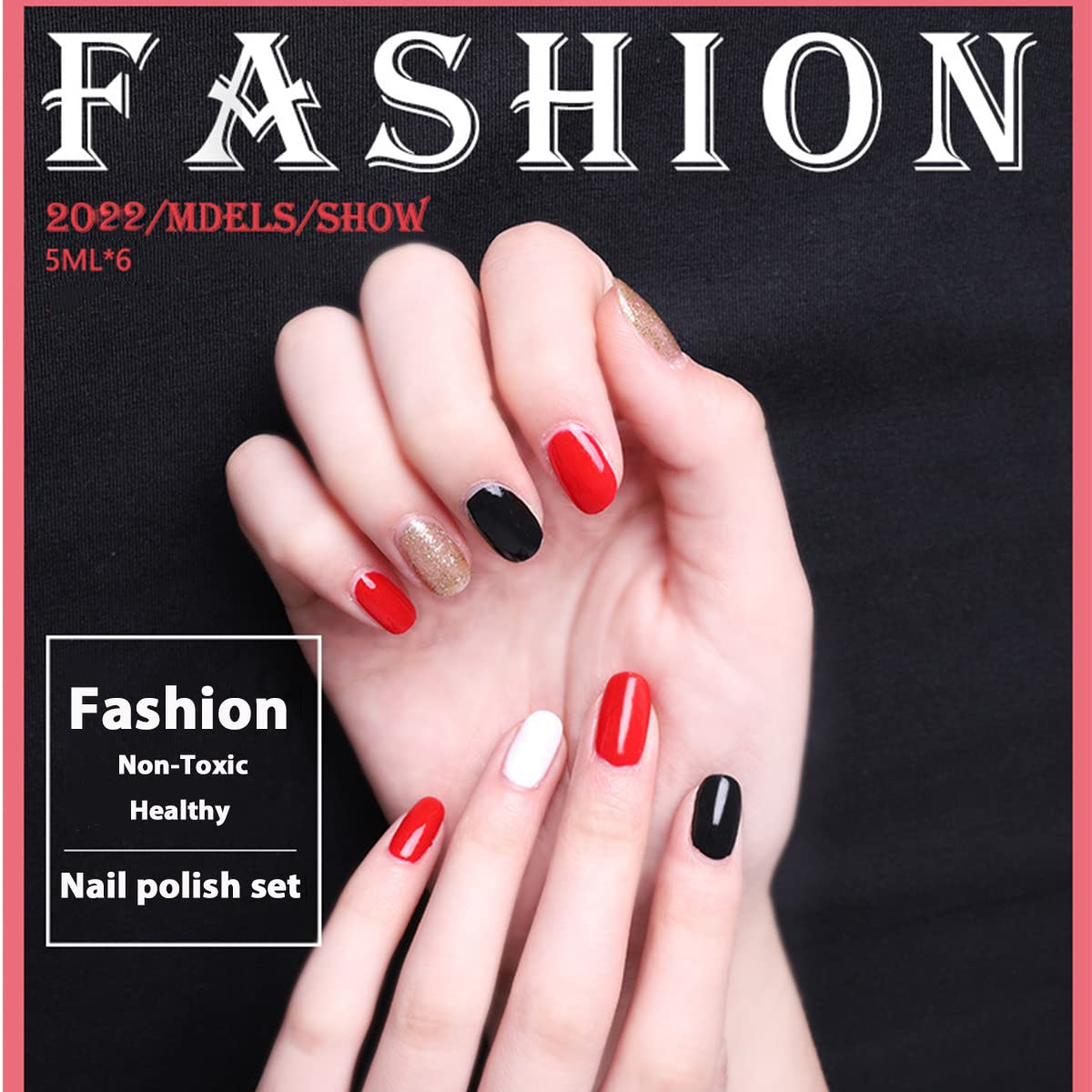 6-Bottle Quick-Drying Non-Toxic Easy Peel-Off Nail Polish Set for Women and Girls - Image 4