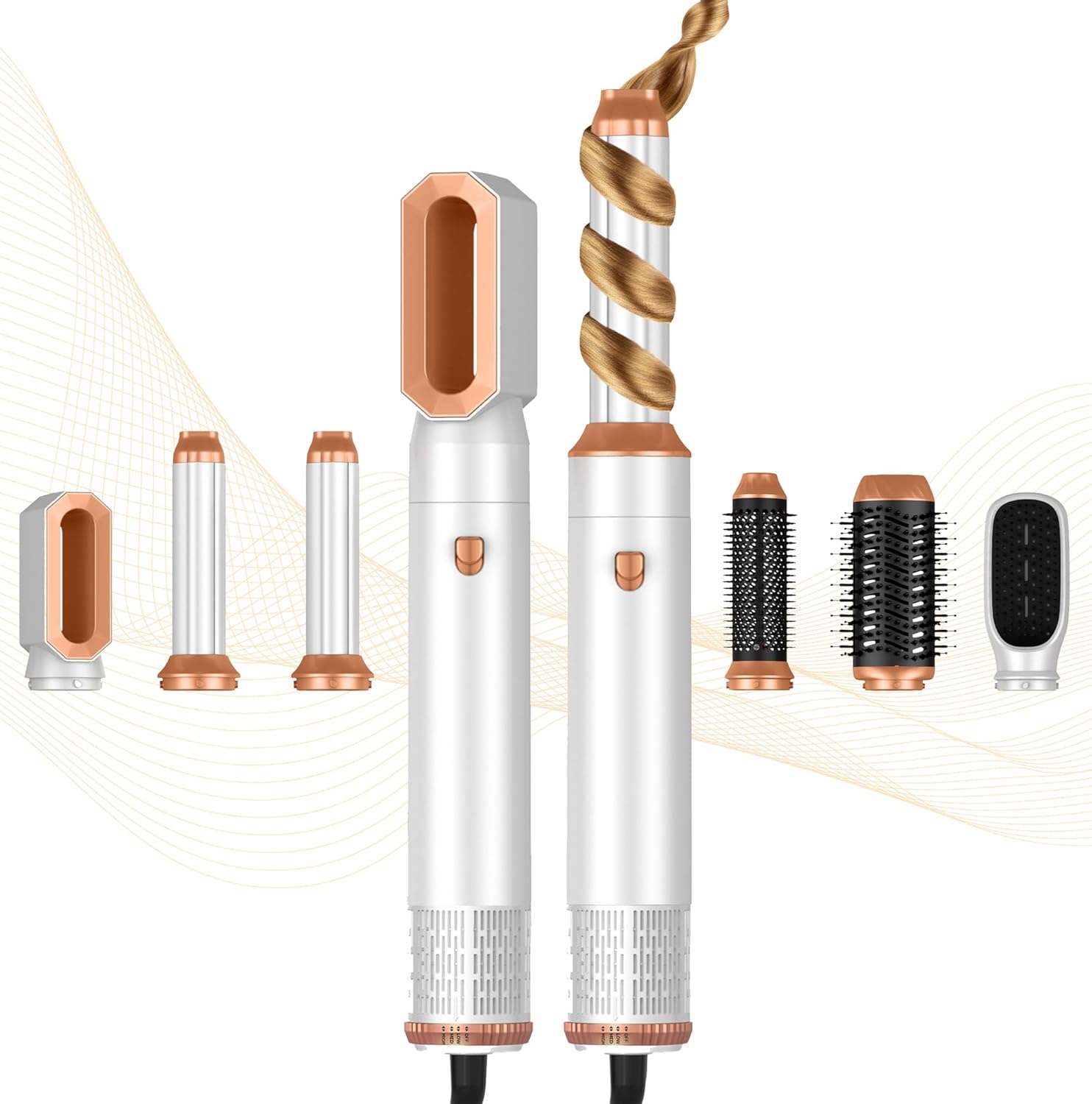 6 in 1 Hair Dryer Brush, Blow Dryer Brush Ionic Hair Dryer, Oval Hot Air Brush, Hair Curler Hair Straightener Magic Styler Autowrap Air Styler