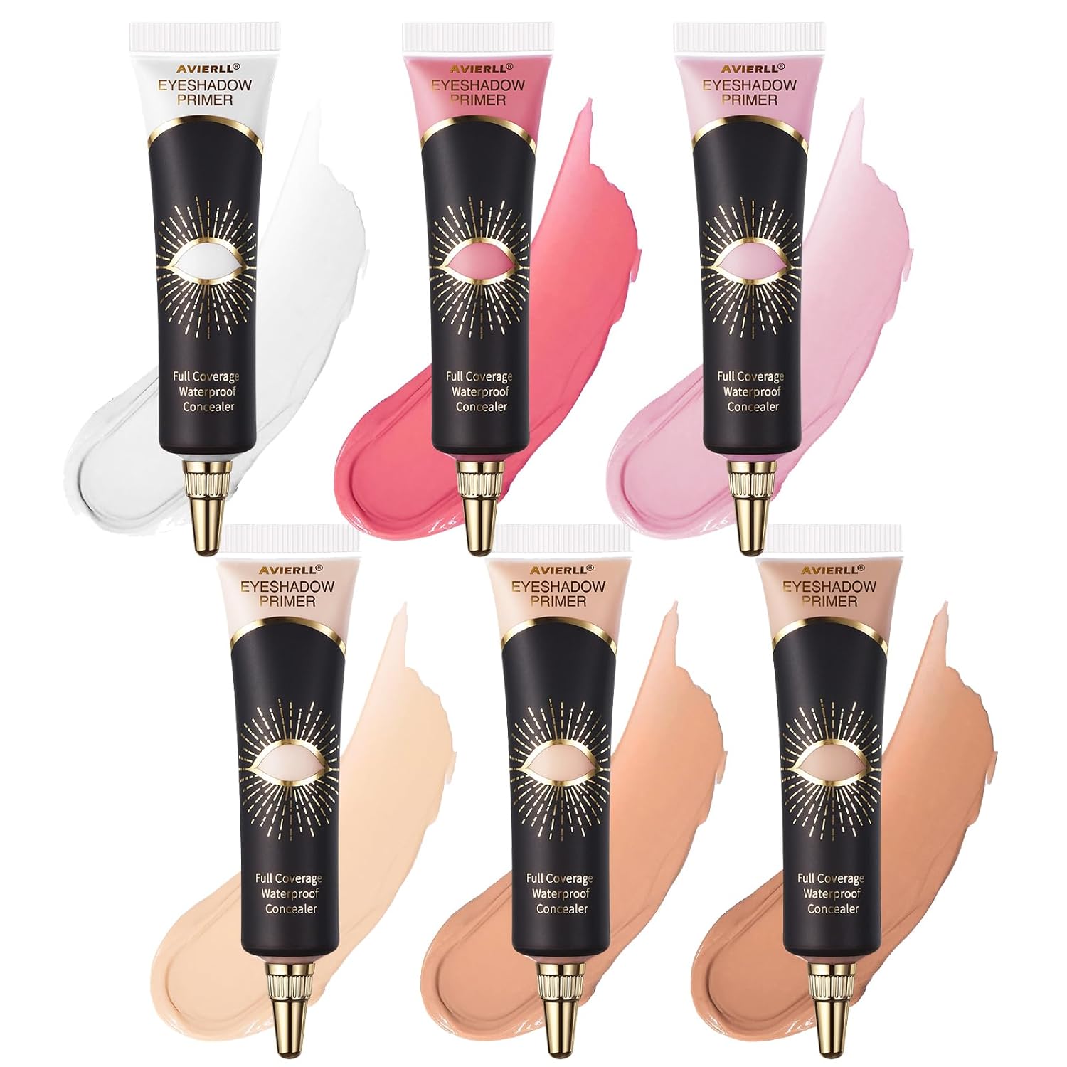 6 Pcs Liquid Glitter Eyeshadow, Eyeshadow Primer Cream Eye Primer, Face Highlighters Luminisers, Shimmer Eyes Makeup, Brightening Liquid Highlight, Face Body Glow Concealer Cosmetics for Girl