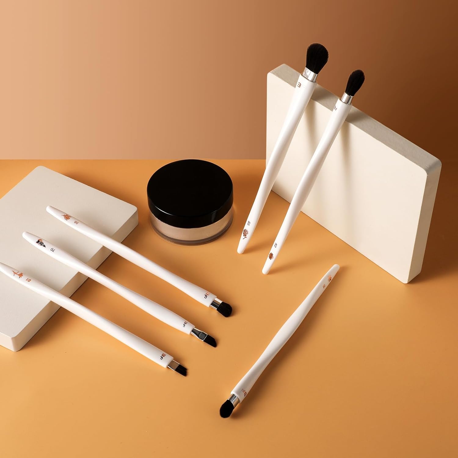 6-Piece Eye Shadow Brush Set for Cream Powder Application Professional Blending White - Image 6
