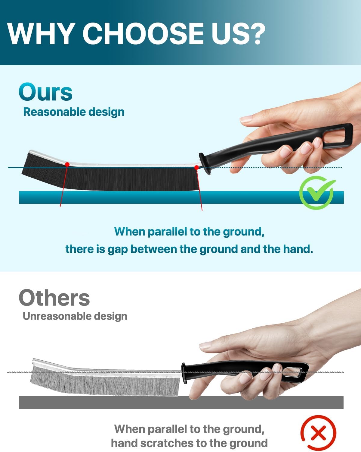 6-Piece Hard Bristle Crevice Cleaning Brush Set for Narrow Spaces, Toilets and Grout - Image 3
