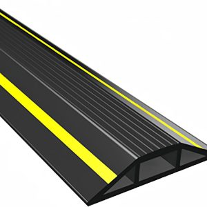 6.5FT Heavy Duty PVC Floor Cable Cover, Floor Cord Cover, Cable Protector Protect Wire for Indoor and Outdoor Cable Cavity = 0.94" (W) x 0.4" (H)(3 Channels