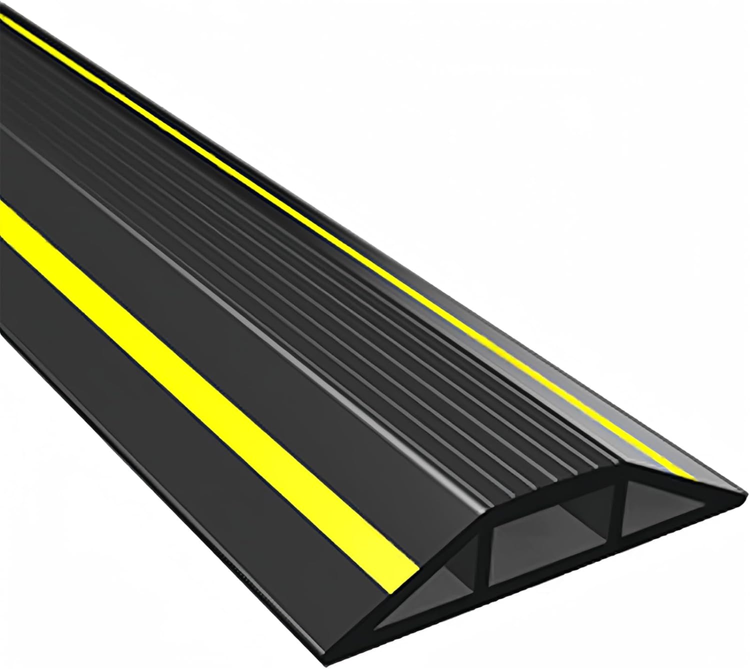 6.5FT Heavy Duty PVC Floor Cable Cover, Floor Cord Cover, Cable Protector Protect Wire for Indoor and Outdoor Cable Cavity = 0.94" (W) x 0.4" (H)(3 Channels