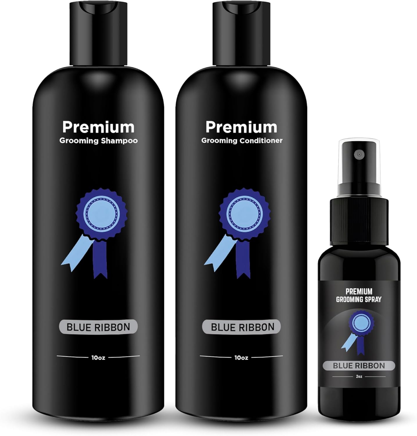 605Products Dog Shampoo Conditioner and Grooming Spray Set - Dog Bath Supplies for Allergies and Itchy Skin Relief, Deodorant and Perfume- Blue Ribbon