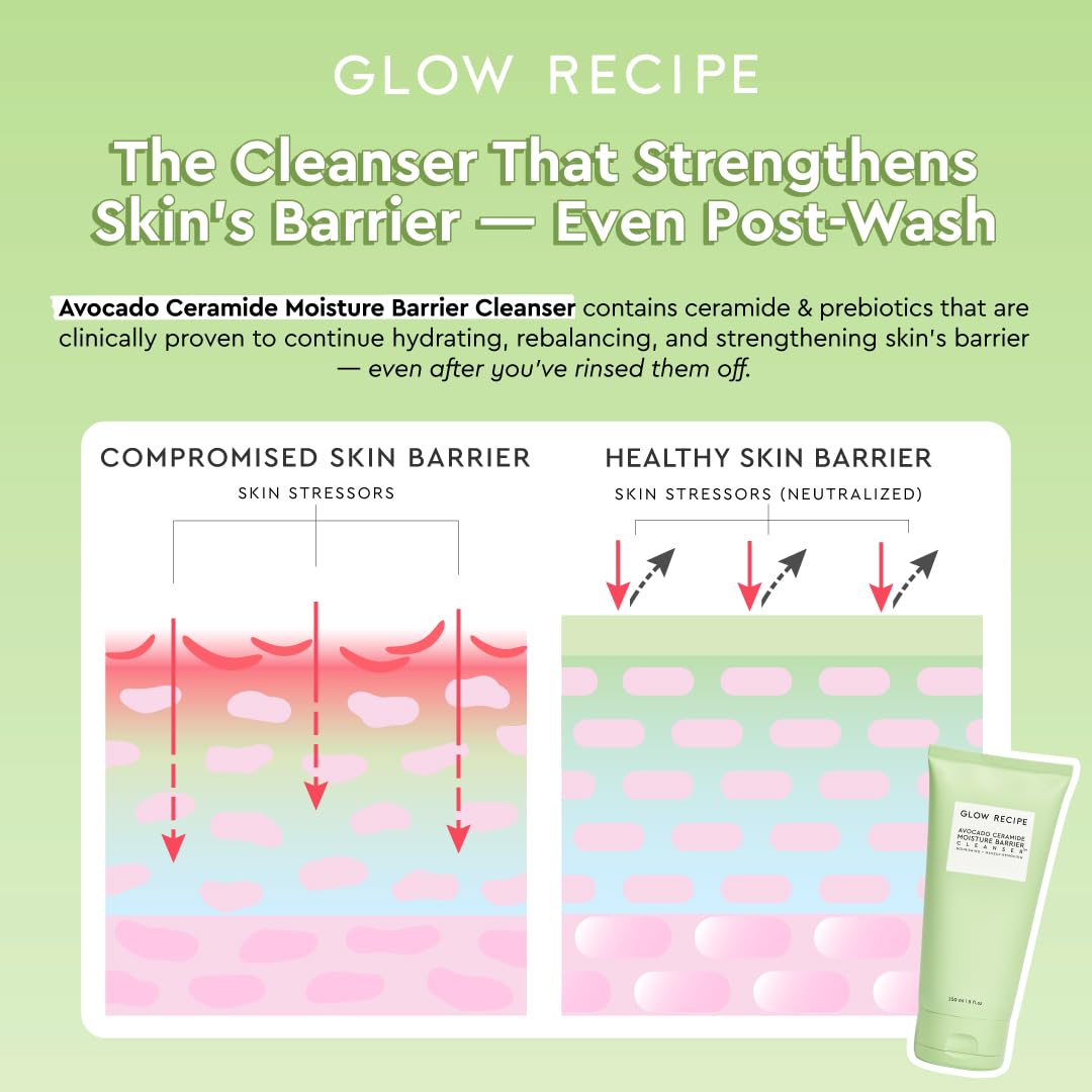 Glow Recipe Avocado Ceramide Facial Cleanser 150ml Dry Skin Hyaluronic Acid Hydration - Image 5