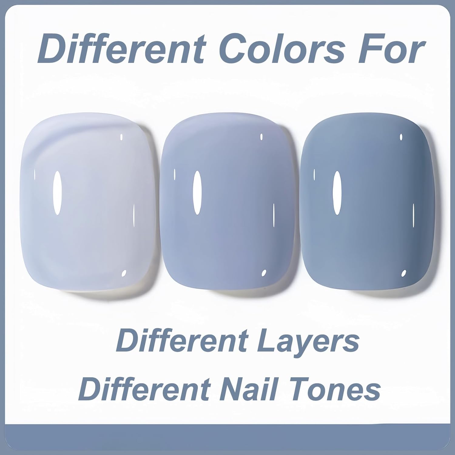 Quick Dry Vegan Grey Blue Nail Polish 14ML Long Lasting Light Blue - Image 4