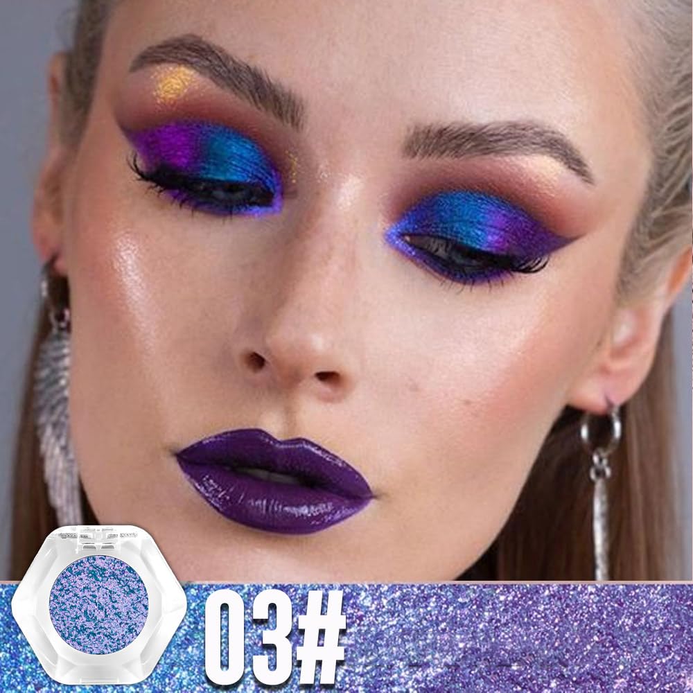 EVPCT Frost Blue Purple Multichrome Eyeshadow Palette 12 Shades Mature Skin - Image 2