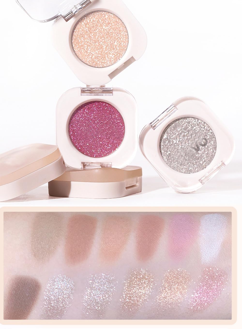 Champagne Bronzer Glow Single Glitter Eyeshadow - High Pigment Smooth Powder 10g - Image 4