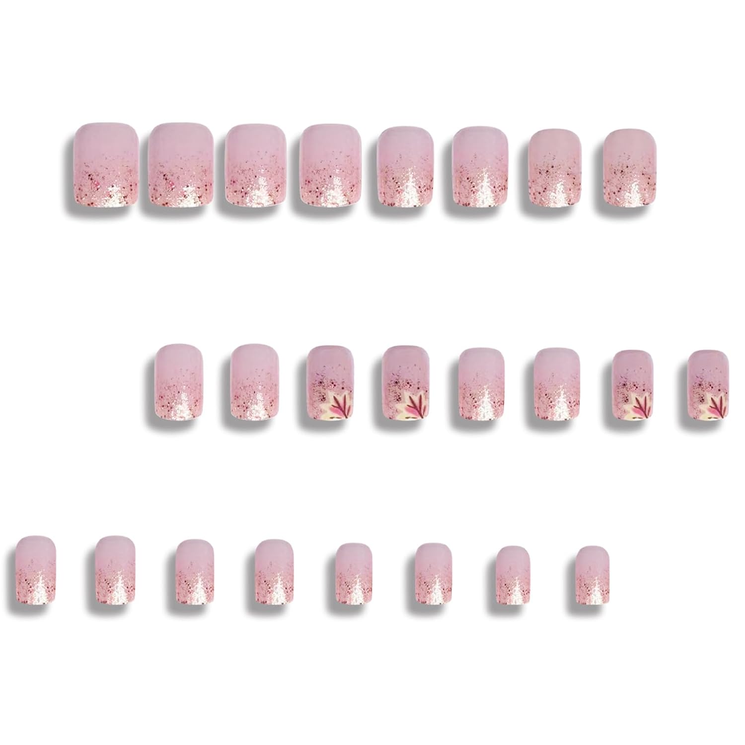 Autumn Thanksgiving 24Pcs Glossy Gold Glitter Press-On Nails Maple Leaf Design - Image 4