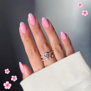 KQueenest Baby Pink Press On Nails Short Oval,Natural Round Fake Nails,Short Almond Nails Glue on,Thick Acrylic Nails Press Ons,One Color Gel Stick On Nails Set For Tiny Average Wide Nail Beds