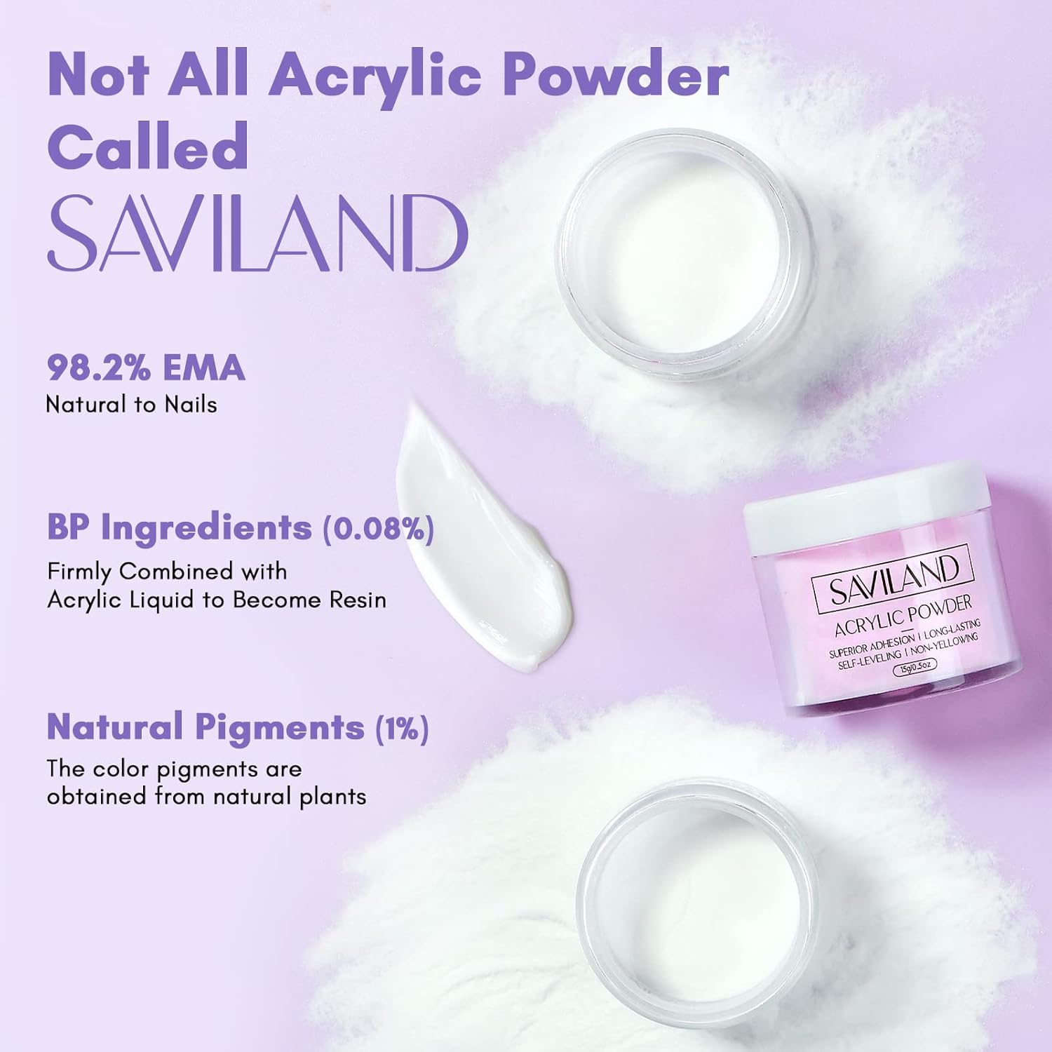 SAVILAND 0.5Oz Acrylic Nail Powder and 50ml Liquid Starter Kit for Beginners - Image 3
