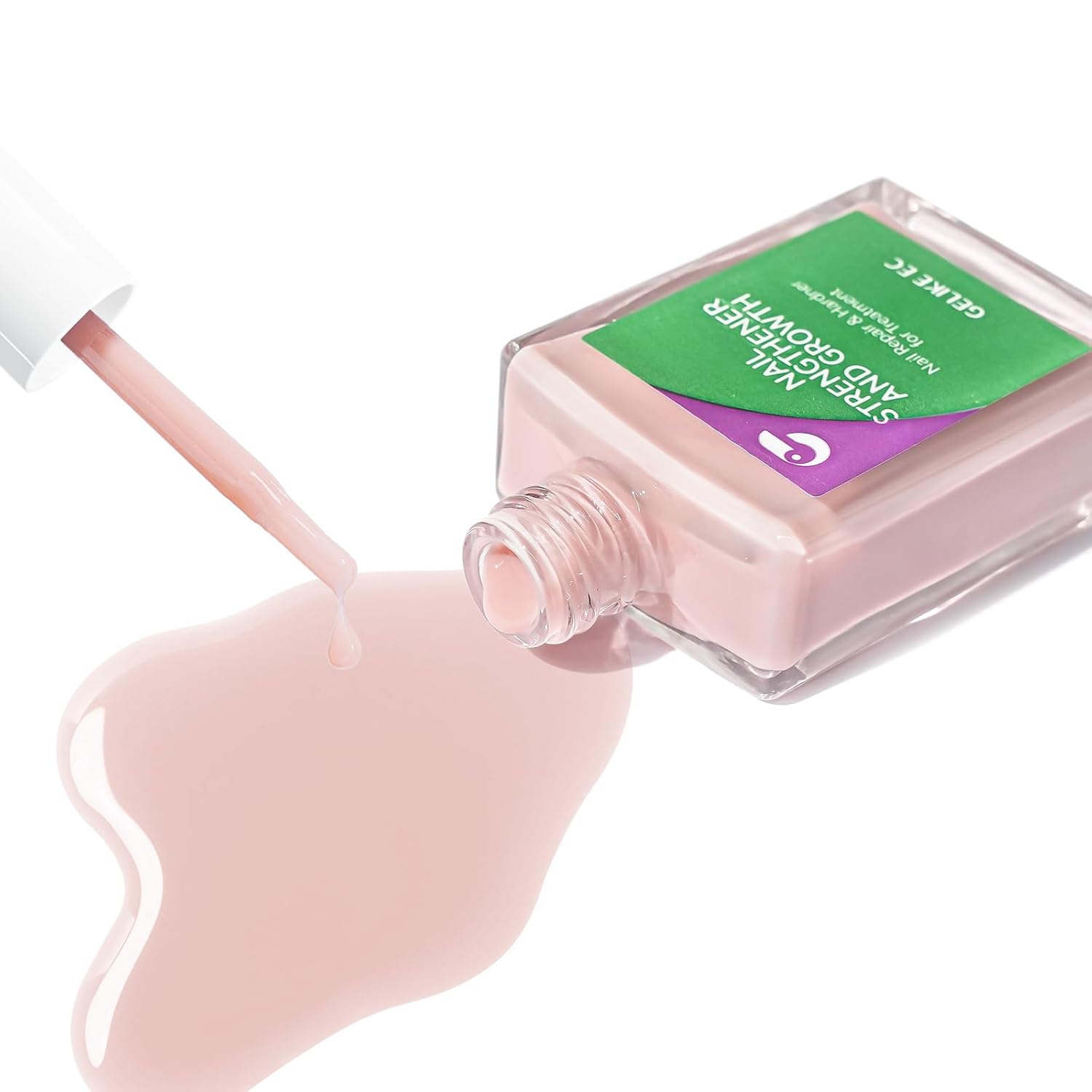 gelike ec Protein Nail Strengthener and Growth Polish: Nude Blush 15ml 6 in 1 Natural Nail Hardener Extra Strong and Growth - Nail Polish Hardener for Weak and Damaged Nails