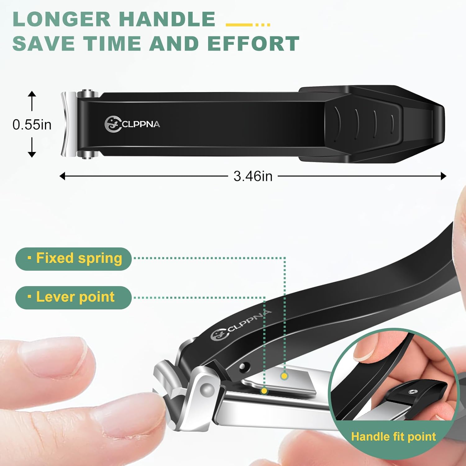 Heavy Duty Stainless Steel Nail Clippers for Men with Catcher, Fingernail and Toenail Cutter, Large Size - Image 6
