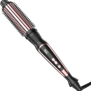 1.25 Inch Thermal Brush for Blowout Look, Heated Round Brush with Dual Voltage & Adjustable Temperature, Smooth & Voluminous Curls, Travel-Friendly Hair Styling Tool
