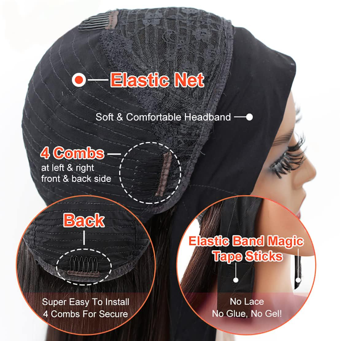 18 Inch Brazilian Virgin Hair Body Wave Headband Wig for Black Women 150% Density - Image 3