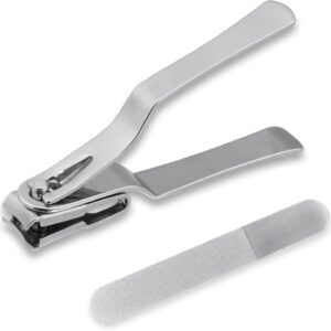 360° Rotating Toenail Clippers for Seniors, Long Handle Fingernail Clippers for Men and Women, Ergonomic Grip Toenail Clipper for Thick Nails