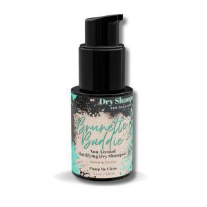 DRY SHAMPOO For Dark Hair Powder Spray (3.4 oz) Baddie Brunette Non Aerosol - For Women Benzene Free & Talc Free Hair Products Travel Size