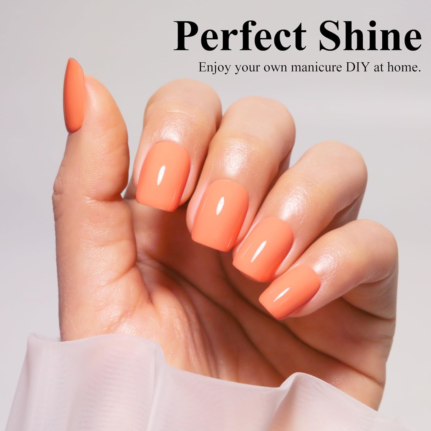 Imtiti 15ml Coral Orange Gel Nail Polish Soak Off LED Nail Art - Image 3