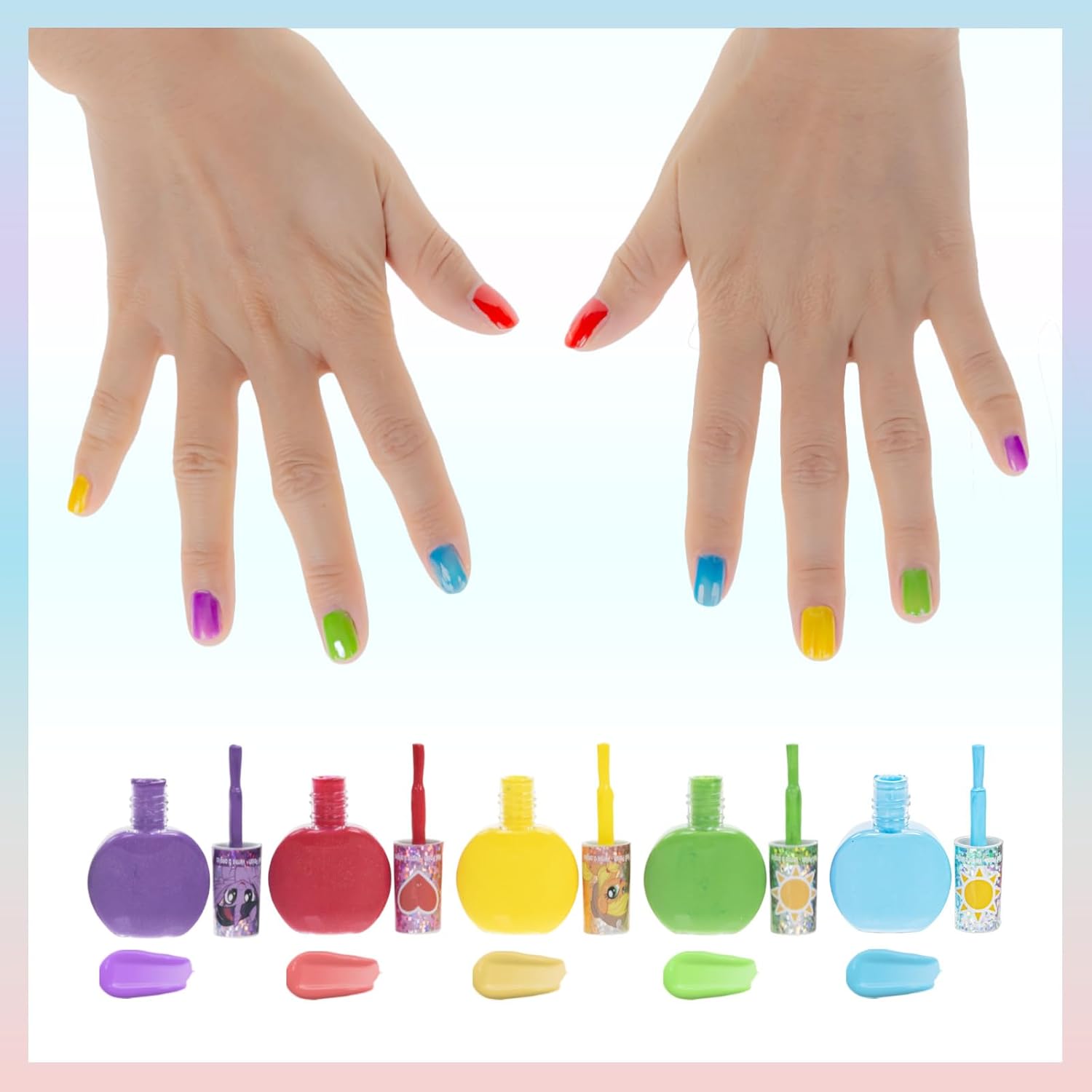 Townley Girl My Little Pony 18-Piece Non-Toxic Peel-Off Nail Polish Set for Kids Ages 3+ - Image 5