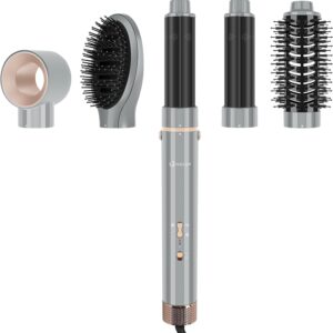 IG INGLAM MegaAIR Styler, 5 in-1 Professional Interchange Hair Dryer Brush 110,000 RPM Brushless BLDC Motor Ionic Hot Air Styler Volumizing and Shape, Gray