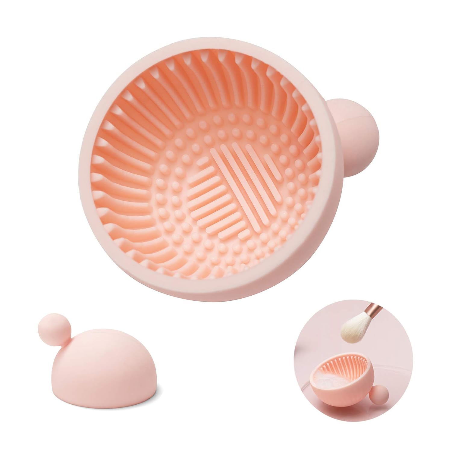 Pubcontti Asion Brush Cleaning Pad๏ผSilicone Makeup Cleaning Brush Scrubber Bowl Portable Washing Tool Cosmetic Brush Cleaner for Girl-Easy Clean