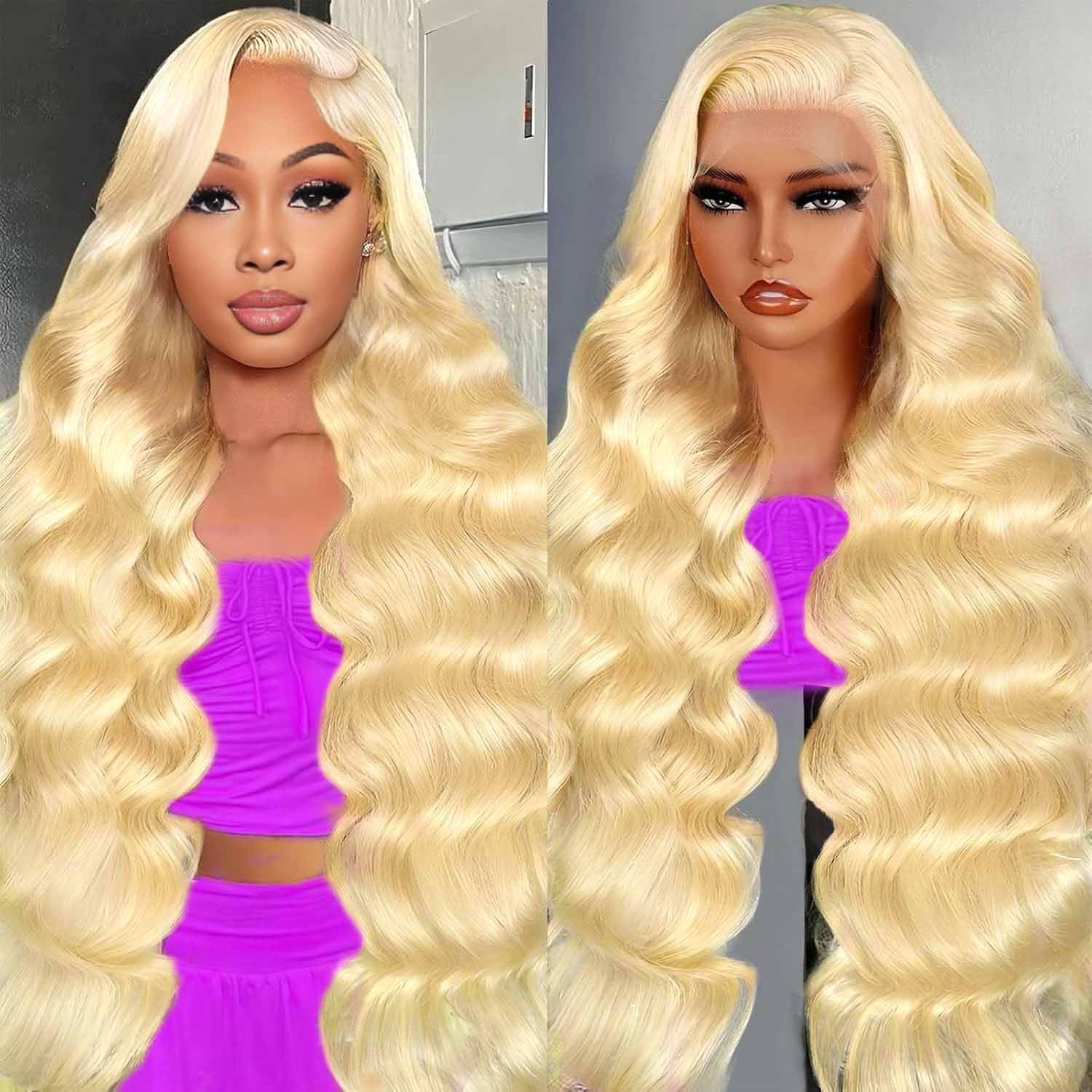 613 13x6 Lace Front Wig Human Hair 28 Inch 210 Density Blonde Wig Human Hair Body Wave Lace Front Wigs Human Hair Pre Plucked 613 HD Lace Front Wigs Human Hair