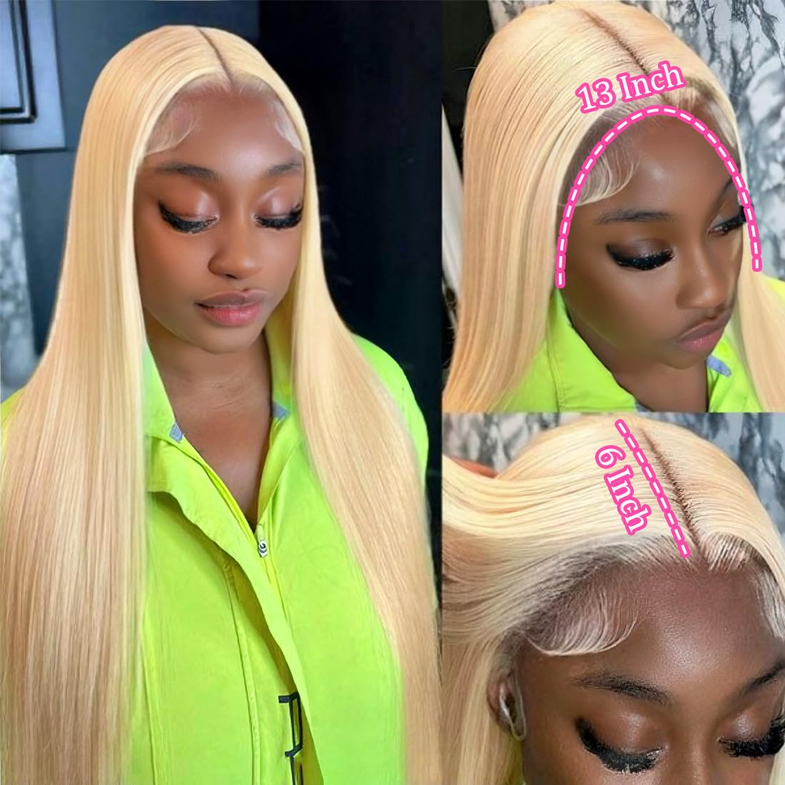 Blonde 20 Inch 180% Density 13x6 HD Transparent Lace Front Human Hair Wig - Image 5