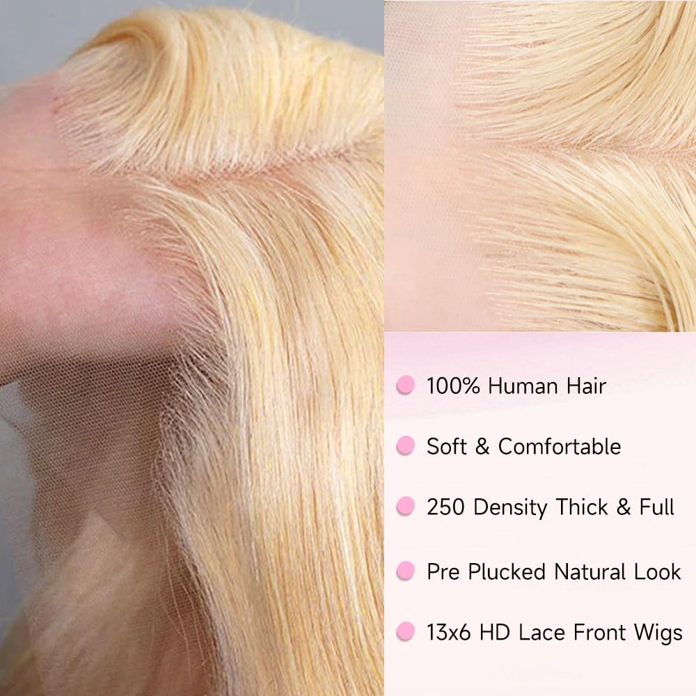 30 Inch 250 Density Body Wave Human Hair Lace Front Wig HD Lace - Image 7