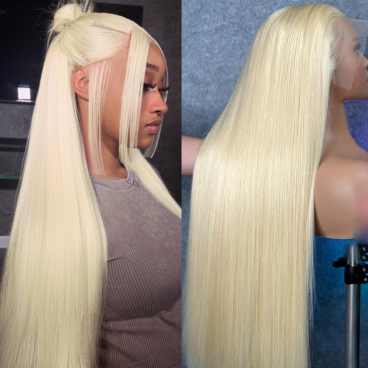 613 Lace Front Wig Human Hair 30 Inch Blonde Wig Human Hair 613 13x6 Lace Front Wig Human Hair 200 Density Blonde Lace Front Wigs Human Hair Pre Plucked HD Lace Frontal Wig Straight Glueless