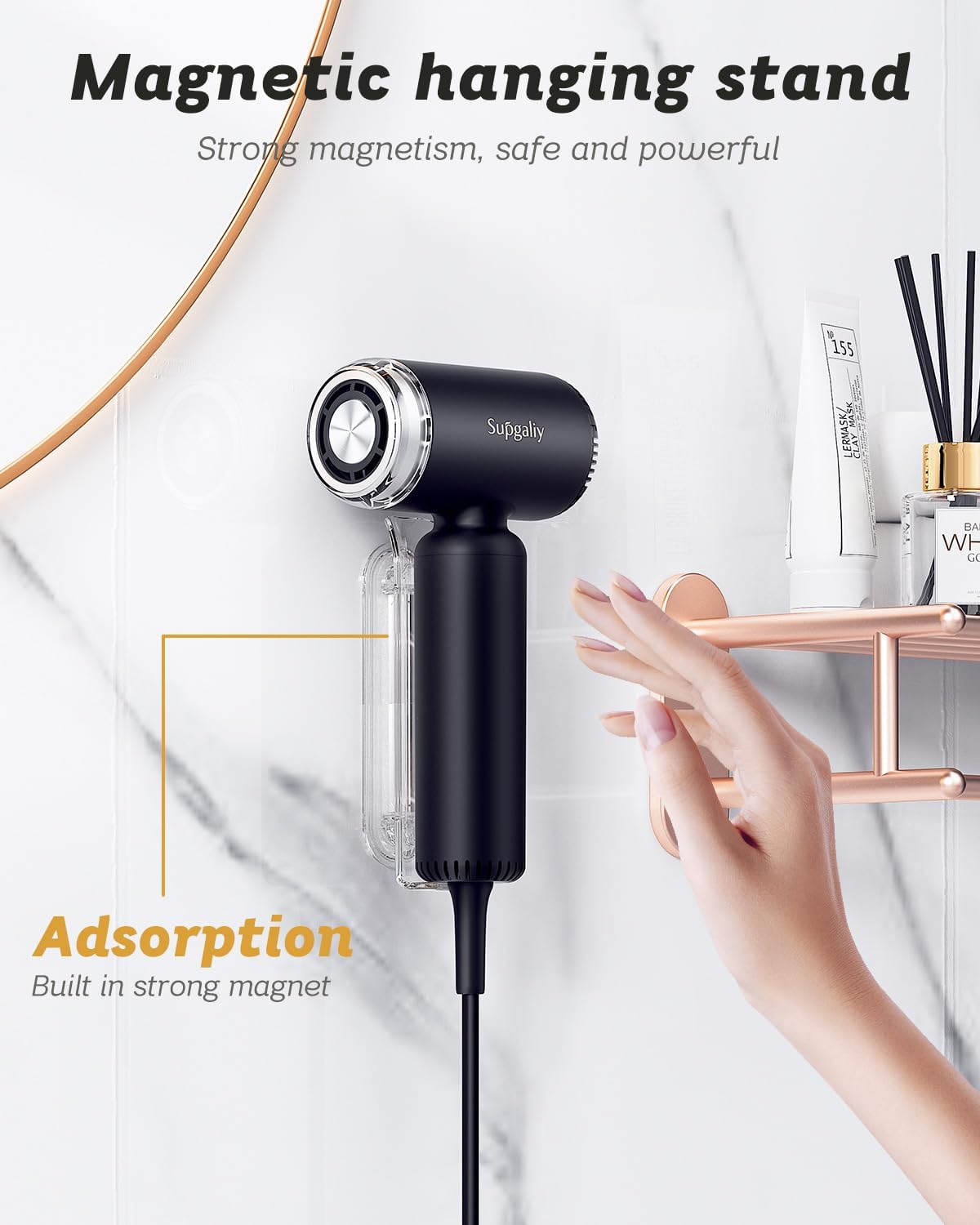 Portable Mini Ionic Hair Dryer, High-Speed Motor, Quiet, Lightweight, Includes Curly Diffuser & Concentrator - Image 5