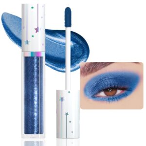 evpct Liquid Shimmery Glitter Eyeshadow Eyeliner, High Pigment Colored Metallic Eyeshadow Stick Eyeliner, Waterproof Long Lasting Sparkle Eye Makeup Set for Women, 22# Royal Blue