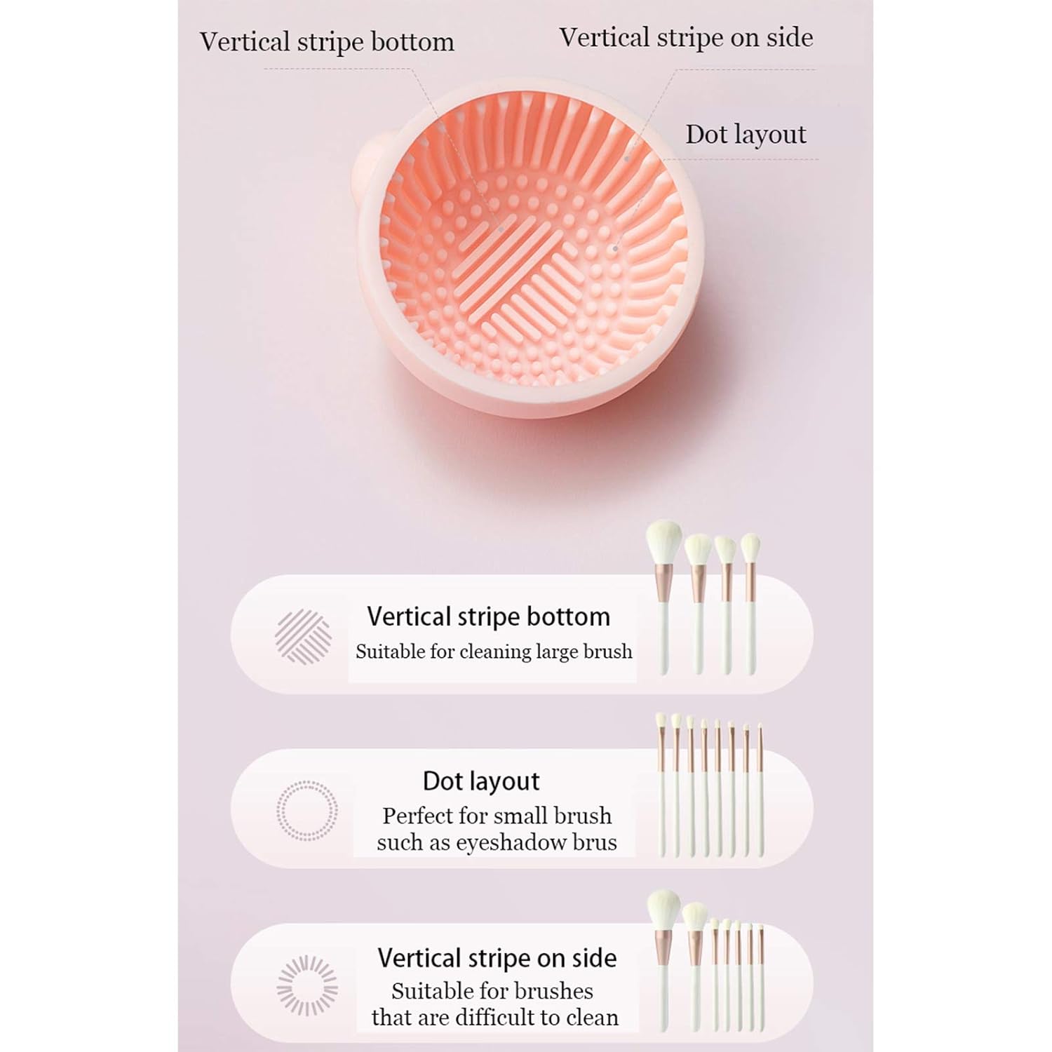 Pubcontti Portable Silicone Makeup Brush Cleaning Pad Scrubber Bowl Set - Image 5