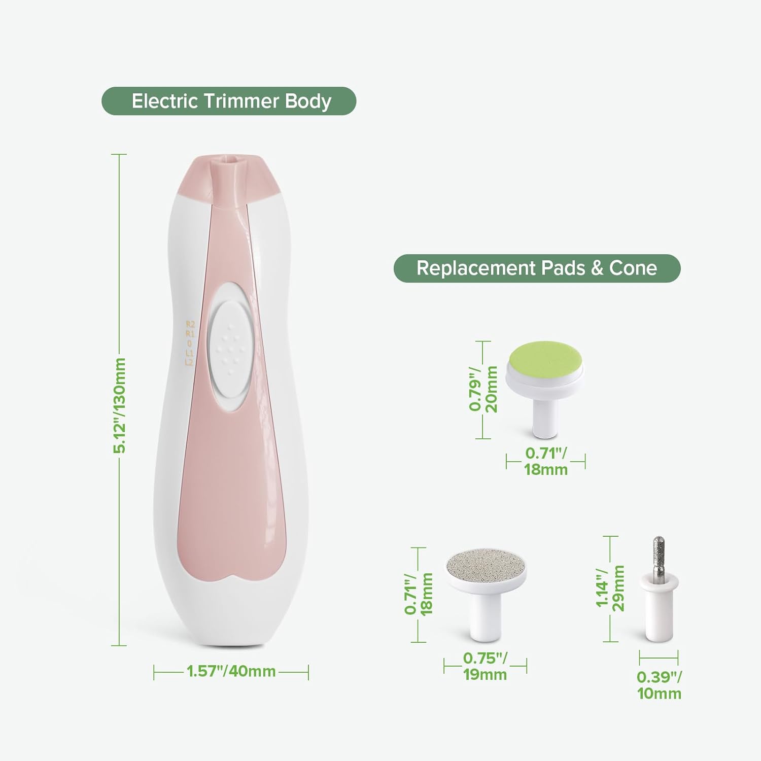Haakaa Electric Baby Nail Trimmer Kit for Newborns Toddlers Adults 4 Extra Pads - Image 5