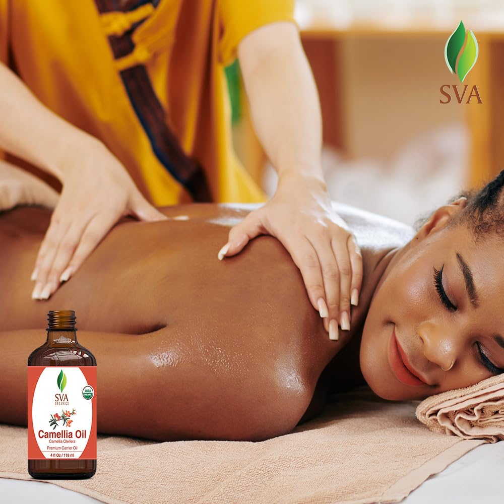 SVA Organic Camellia Seed Oil 4 Fl Oz 100% Natural Cold Pressed for Skin and Hair - Image 5
