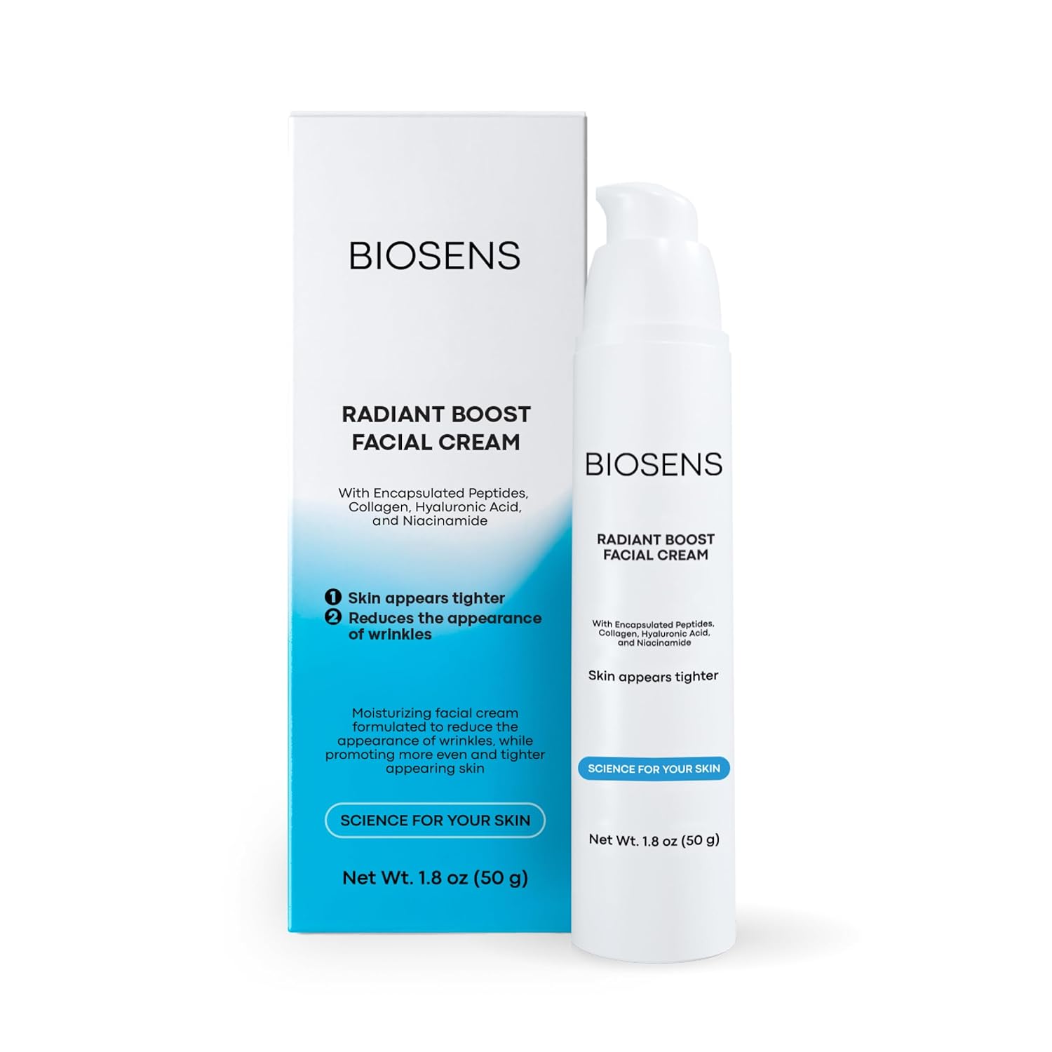 Antiaging Cream Moisturizer for face Prejuvenation, Reduces Wrinkles and fine lines, with Peptides, Collagen, Niacinamide & Vitamin E, Boost collagen production, 1.8 fl oz Airless Pump