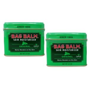 Bag Balm Vermont's Original for Cracked Hands, Dry Skin - Moisturizing Lotion Salve 8 Ounce - 2 Pack