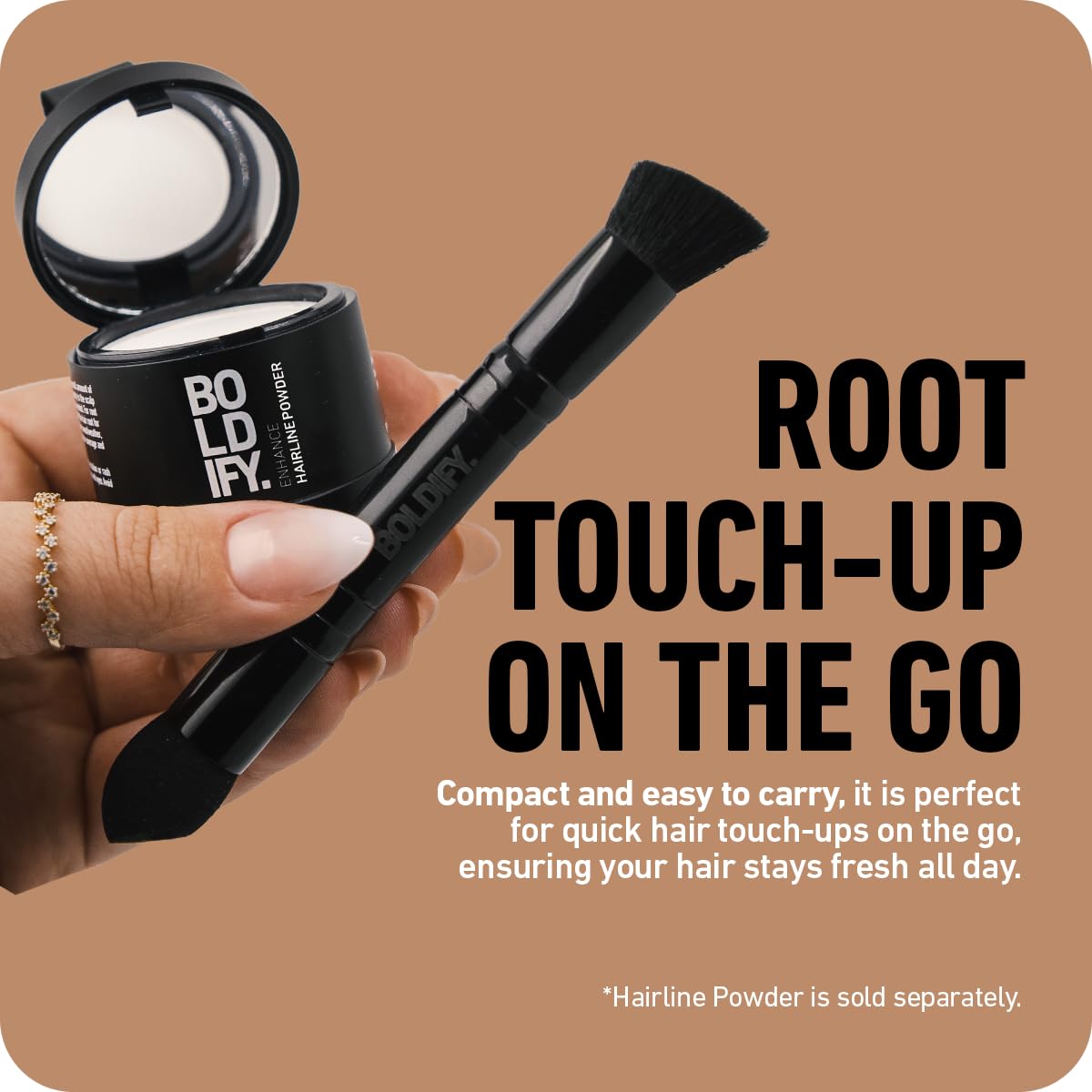 BOLDIFY Dual-Ended Hairline Powder Brush and Sponge Tip Blending Tool Set, Black - Image 7