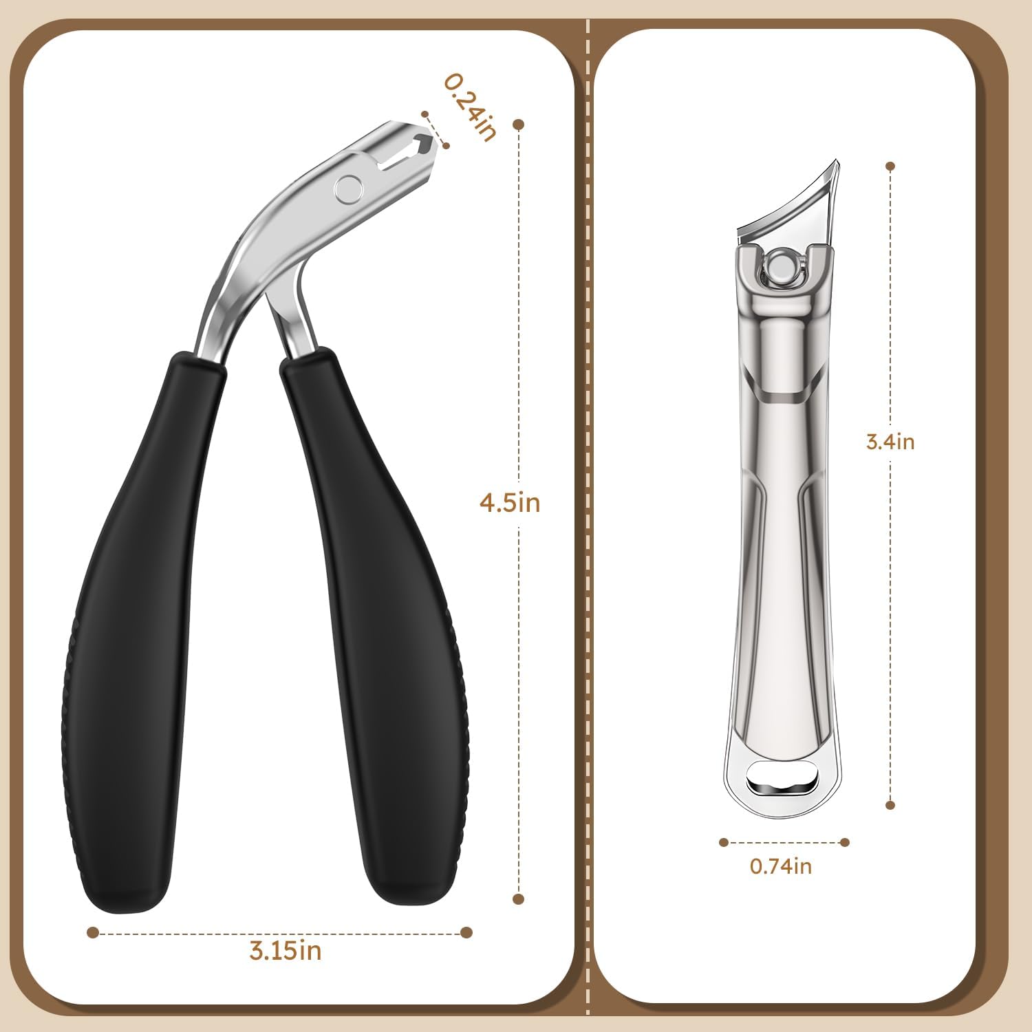 Heavy Duty Thick Toenail Clippers with Angled Head and Wide Jaw Opening, Non-Slip Grip - Image 7