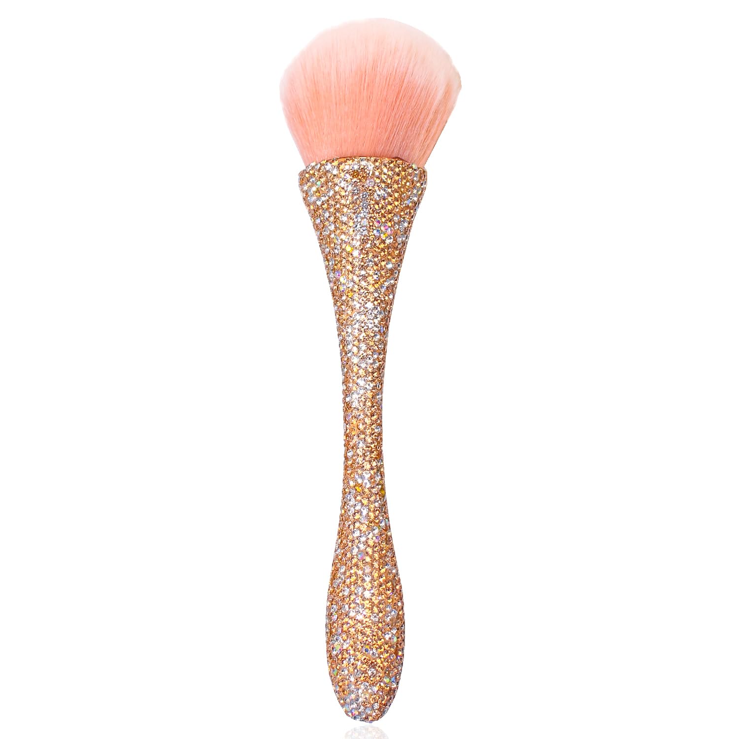 WOKOTO 1pcs Gold Rhinestone Nail Dust Brushes For Acrylic Nails Powder Remover Brushes Loose Face Cosmetics Blending Liquid Foundation Powder Make Up Brushes Nail Trimming Cleaning Tools