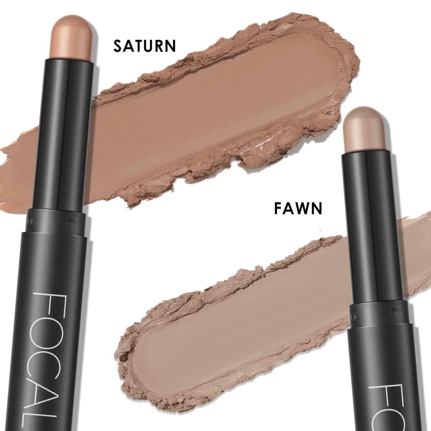FOCALLURE 2 Piece Smoky Brown Waterproof Cream Eyeshadow Stick Set Long Lasting - Image 8
