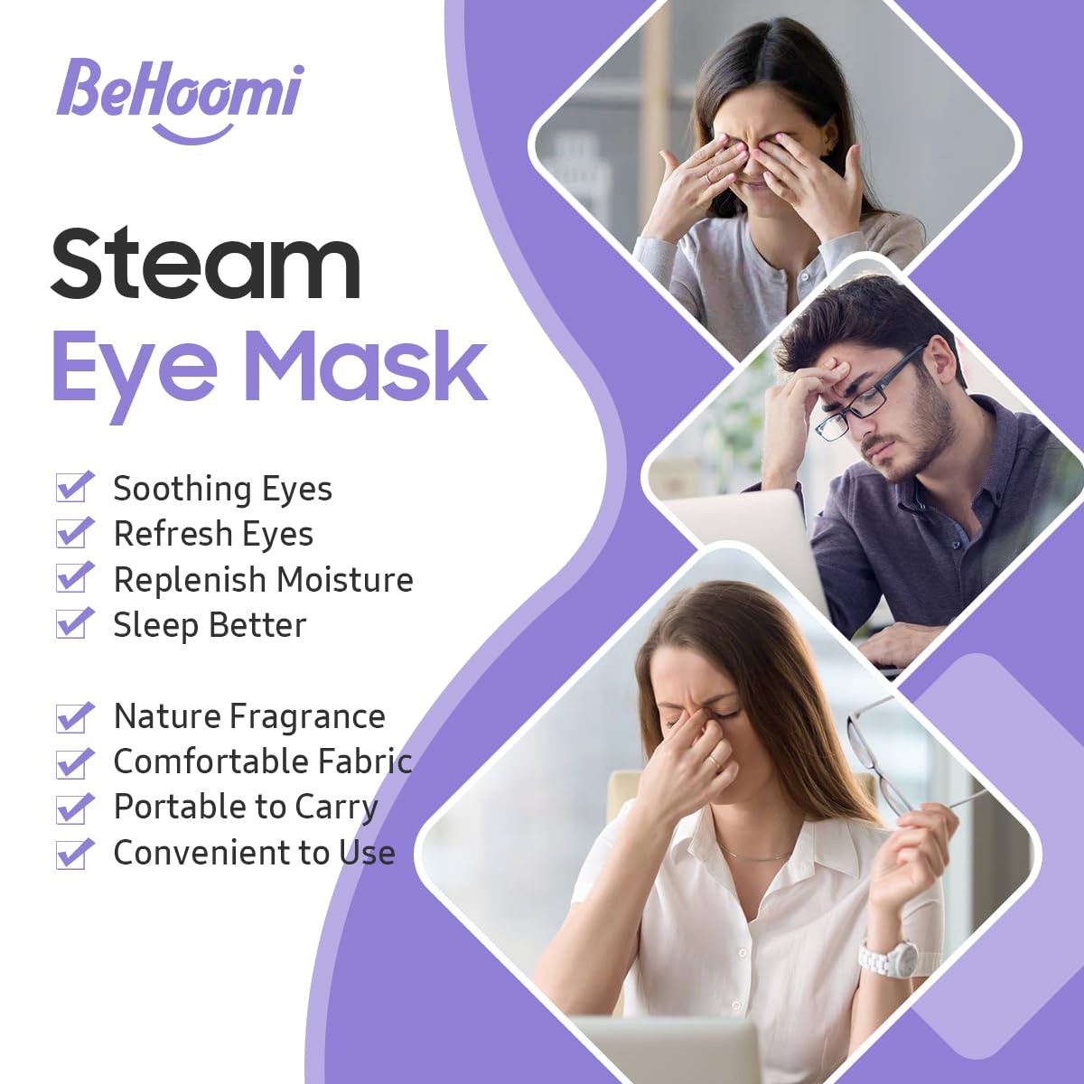 10 Pack Self-Heating Disposable Steam Eye Masks for Ultimate Relaxation and Sleep - Image 3