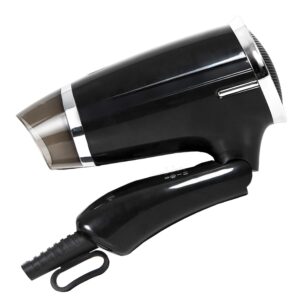 VeMee Compact Hair Dryer with Folding Handle, 1.1kW, Black, 3 Settings