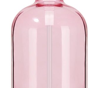 GMISUN Pink Soap Dispenser Bathroom, 1 Pack Glass Dish Soap Dispensers for Kitchen with Rustproof Plastic Gold Pump, 17 Fl Oz Bathroom Hand Soap Dispenser, Modern Liquid Dishwashing Dispensers Bottle