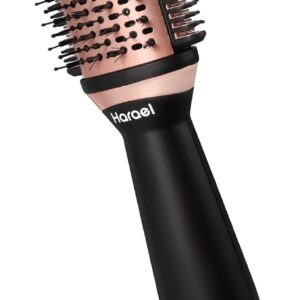 Blow Dryer Brush Hair Dryer Brush in One, 4 in 1 for Drying Straightening Curling Volumizing Hair, Heated Comb+Blow Dryer Brush, Dual Mode Hot Air Brush for All Hair Types, Rose Gold