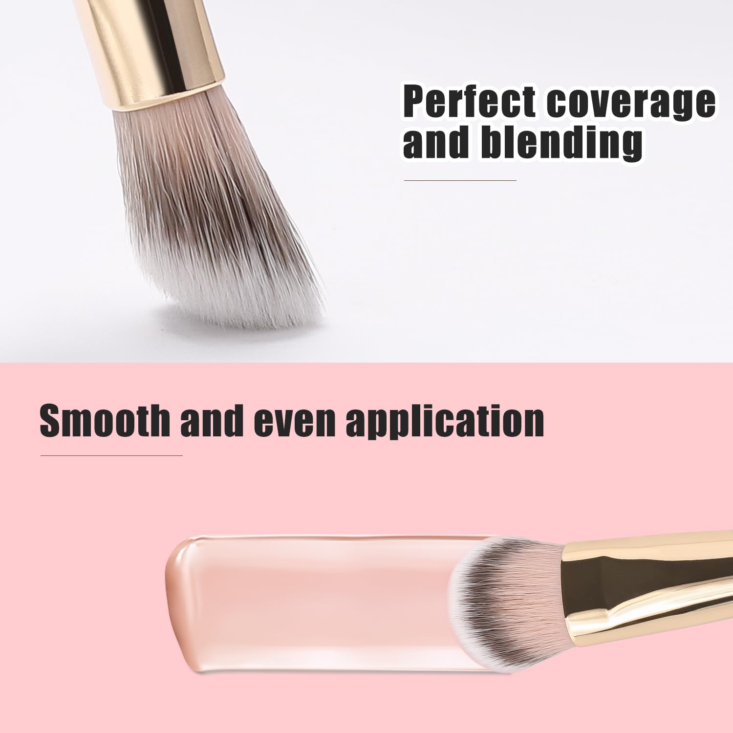 TEOYALL Medium Flat Angled Synthetic Concealer Bronzer Brush for Liquid Cream - Image 4