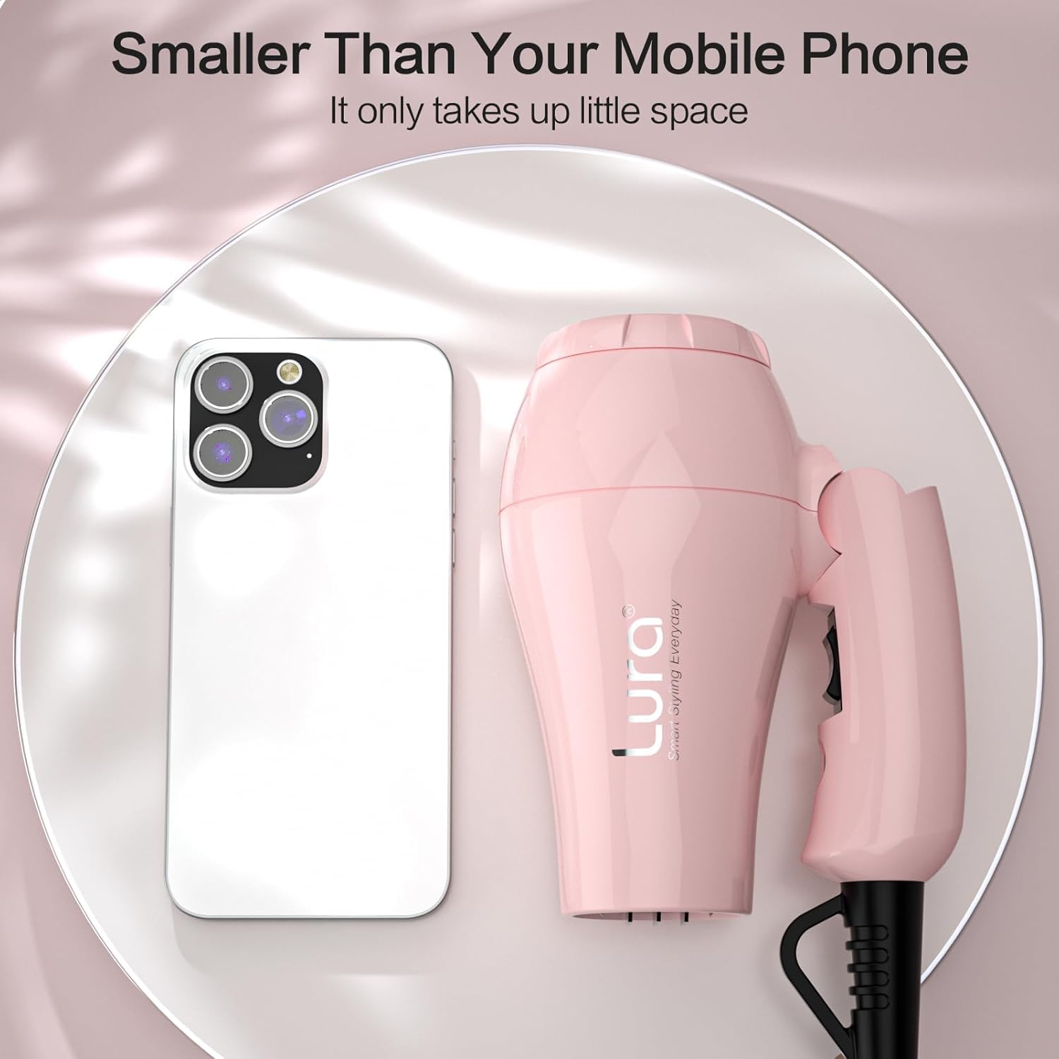 Travel Hair Dryer and Dual Voltage Hair Dryer Brush for Easy Styling on the Go - Image 3