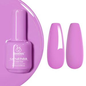 Beetles Purple Gel Nail Polish, 1 Pcs 15ml Purple Spring Summer Gel Polish Soak Off DIY Manicure Salon Uv Gel Nail Pastel Fuchsia Shades Nail Art Gel Design Gift for Women Girl