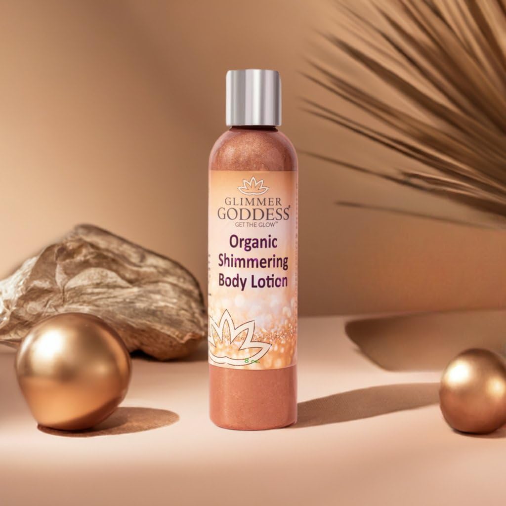 Glimmer Goddess Organic Bronzer Body Lotion 8 oz Sexy Level 2 Bronze Shimmer - Image 6