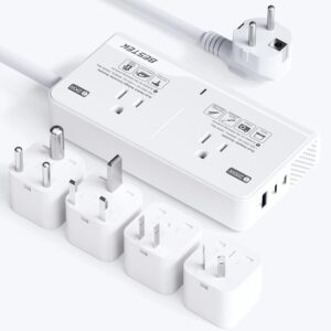 BESTEK 220v to 110v Voltage Converter US to Europe: 2000W Travel Voltage Converter for Hair Dryer & 200W Convert 220V to 110V for Curling Iron, Straightener