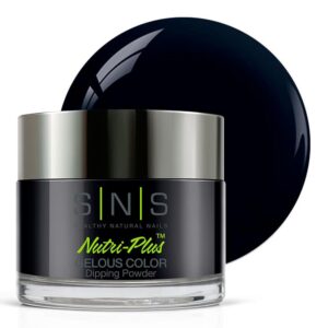SNS Nail Dip Powder, Gelous Color Dipping Powder - Silent Summer Night (Black) - Long-Lasting Dip Nail Color Lasts 14 Days - Low-Odor & No UV Lamp Required - 1oz